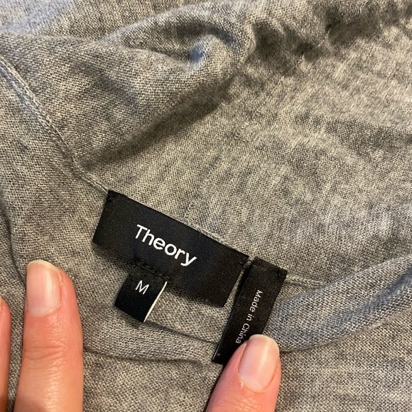 Theory Women’s Open Front Cardigan Featherweight Cashmere in Grey M Athleisure - Picture 3 of 7